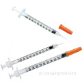 Seringa médica descartável de insulina 0,3 cc 0,5 cc 1 cc